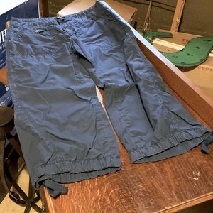 Navy blue Express light weight cropped pants with ties